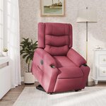 vidaXL Fauteuil inclinable électrique rouge bordeaux tissu