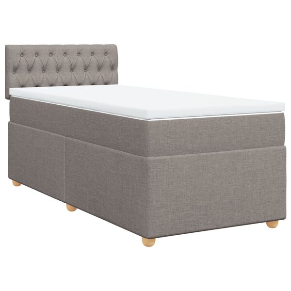 vidaXL Sommier à lattes de lit avec matelas Taupe 90x190 cm Tissu