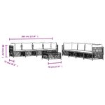 vidaXL Salon de jardin avec coussins 9 Pièces blanc acier