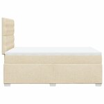 vidaXL Sommier à lattes de lit avec matelas crème 120x190 cm tissu