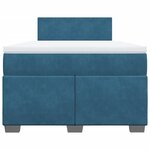 vidaXL Sommier à lattes de lit et matelas bleu foncé 120x190cm velours