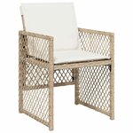 vidaXL Ensemble à manger de jardin et coussins 15 Pièces beige