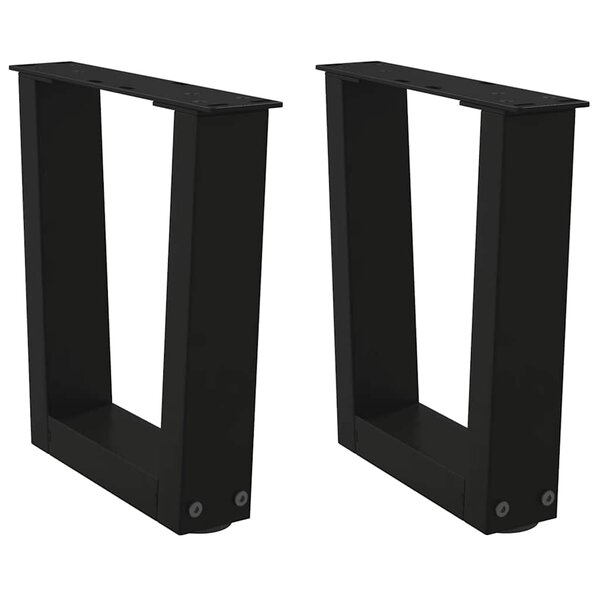 vidaXL Pieds de table basse en V 2 pièces Noir 30 x (30-31 3) cm Acier