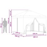 vidaXL Abri de jardin avec parois 3 x 3 m Taupe Polyester et Acier