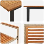 vidaXL Ensemble de salle à manger de jardin 7 pièces Beige Poly Rattan Acacia