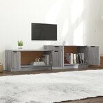 vidaXL Meuble TV Sonoma gris 158 5x36x45 cm Bois d'ingénierie