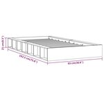 vidaXL Cadre de lit Noir 75x190 cm Petit simple Bois massif
