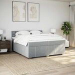 vidaXL Sommier à lattes de lit avec matelas Gris clair 200x200cm Tissu
