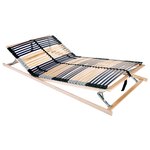 vidaXL Sommier à lattes Marron 140 x 190 cm Bois de hêtre massif