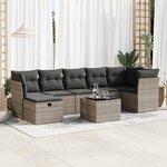 vidaXL Salon de jardin 8 Pièces avec coussins gris résine tressée