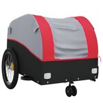 vidaXL Remorque de vélo noir et rouge 30 kg fer