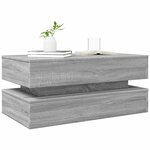 vidaXL Table basse avec lumières LED gris sonoma 90x50x40 cm