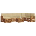 vidaXL Ensemble de canapés d'extérieur 9 Pièces Naturel et Beige