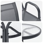 vidaXL Ensemble Bistro de Jardin 3 Pièces Anthracite Textilène et Acier