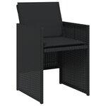 vidaXL Ensemble de repas de jardin 5 pièces avec coussins en Rattan Poly noir
