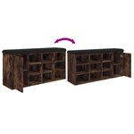 vidaXL Banc à chaussures chêne fumé 102x32x50 cm bois d'ingénierie