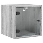 vidaXL Tables de chevet et portes vitrées 2Pièces sonoma gris 35x37x35cm