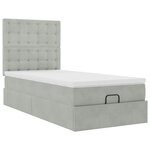 vidaXL Cadre de lit ottoman et matelas gris clair 100x200 cm velours
