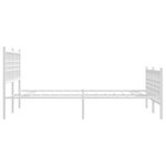 vidaXL Cadre de lit métal sans matelas et pied de lit blanc 120x200 cm
