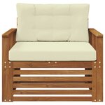 vidaXL Canapé d’extérieur Bois d'acacia massif et polyester