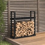 vidaXL Support pour bois de chauffage Noir 110x35x108 5 cm Bois de pin