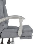 vidaXL Fauteuil de massage inclinable de bureau Gris clair Tissu