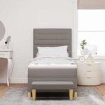 vidaXL Lit à ressorts avec tête de lit Taupe 200 x 90 cm tissu