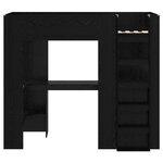 vidaXL Cadre de lit superposé avec bureau Chêne noir 90 x 190 cm