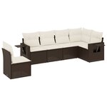 vidaXL Salon de jardin avec coussins 6 Pièces marron résine tressée