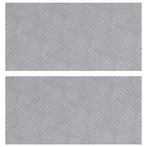 vidaXL Nez de marche Rectangulaire 2 Pièces Argenté 50 x 25 cm Aluminium