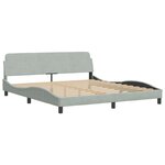 vidaXL Lit avec matelas Hanko gris clair 180x200 cm velours