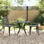 vidaXL Ensemble de bistro 3 Pièces noir aluminium coulé