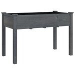 vidaXL Jardinière avec doublure gris 118x59x76 cm bois massif de sapin