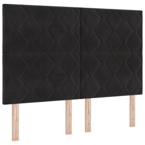 vidaXL Tête de lit LED   design en blocs de diamant noir  160 cm