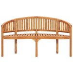vidaXL Salon de jardin 4 Pièces en forme de banane Bois de teck solide
