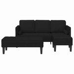 vidaXL Ensemble de Canapés 2 Pièces Noir 173 x 131 x 67 cm tissu