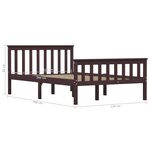vidaXL Cadre de lit Marron foncé Bois de pin massif 120x200 cm