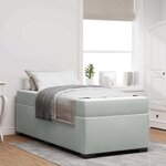 vidaXL Cadre de lit avec matelas Gris clair 90 x 200 cm Velours