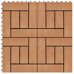 vidaXL Carreau de terrasse 22 Pièces Teck 30 x 30 cm WPC