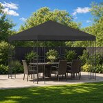 vidaXL Pavillon 3 x 3 m Anthracite Polyester et Acier 190 gsm