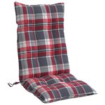 vidaXL Coussins de chaise à dossier haut lot de 6 motif carreaux rouge