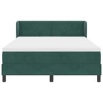 Lit à ressorts vidaXL avec matelas vert foncé 140x190 cm en velours