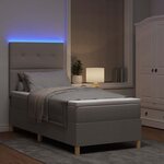 vidaXL Lit à ressort LED avec matelas Taupe 90 x 190 cm tissu