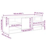 vidaXL Meuble TV Bois Ancien 102 x 35 x 36 5 cm Bois d'ingénierie