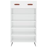 vidaXL Armoire à chaussure Blanc brillant 60x35x105 cm Bois ingénierie