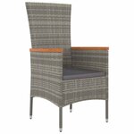 vidaXL Ensemble de salle à manger pour jardin avec coussin 9 Pièces Gris