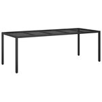 vidaXL Table à manger de jardin noire 250x100x75 cm rattan poly