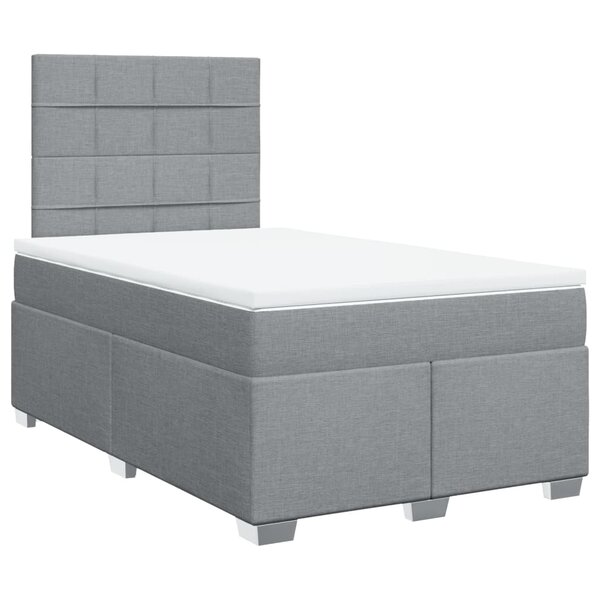 vidaXL Sommier à lattes de lit avec matelas Gris clair 120x200cm Tissu
