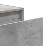 vidaXL Table de chevet murale avec lumières LED gris béton