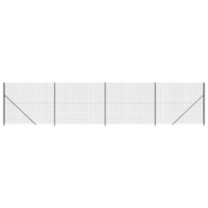vidaXL Clôture en treillis métallique avec bride anthracite 2 2x10 m